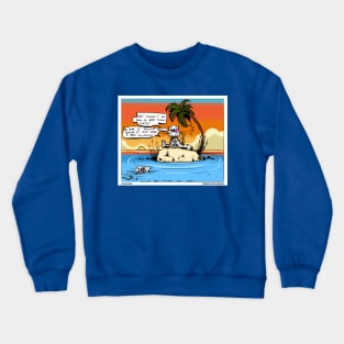 Cat stranded on an island Crewneck Sweatshirt